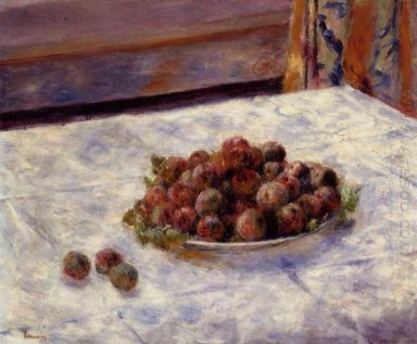 Still Life Sebuah Piring Of Plum