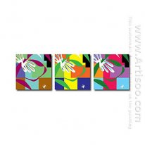 Hand-painted Abstract Oil Painting - Set of 3