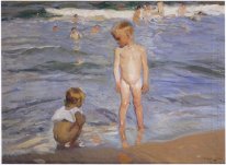 Niños bañándose en el Afternoon Sun 1910