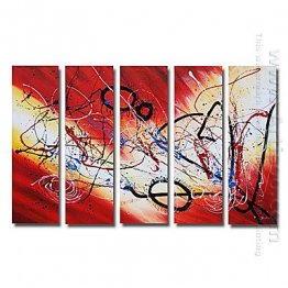 Hand-painted Abstract Oil Painting - Set of 5