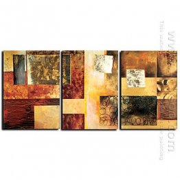 Hand-painted Abstract Oil Painting - Set of 3