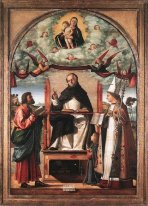 St Thomas na glória entre São Marcos e St Louis de Toulouse 1507