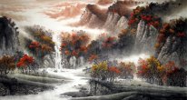 Montagnes, l'eau, les arbres - Peinture chinoise