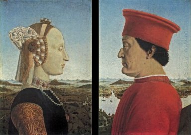 Stående Federico Da Montefeltro Och Battista Sforza 1465