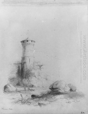 Landskap med Tower Från Mcguire Scrapbook