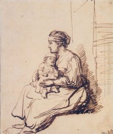 A Woman With A Little Child On Her Lap