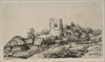 A Village With A Square Tower 1650