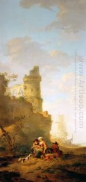 Italian landscape with ruin Italian landscape with ruin