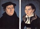 Diptych med porträtten av Martin Luther och hans fru 1529