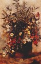 Herfst Bessen en Bloemen In Bruine Pot