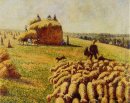 Troupeau de moutons dans un champ après la récolte 1889