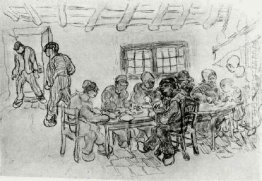 Sheet With Two Groups Of Peasants At A Meal 1890