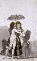 Paar mit Sonnenschirm auf dem Paseo 1797