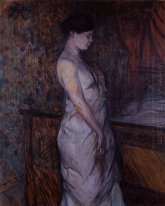 Woman In A Chemise Standing By A Bed Madame Poupoule 1899