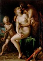 Venus, Cupido e um sátiro