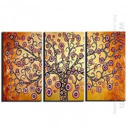 Hand-painted Abstract Oil Painting - Set of 3