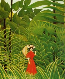 Woman In Red In The Forest