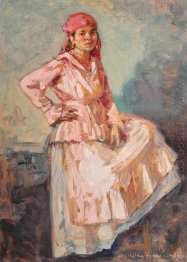 Gipsy Woman with Red Scarf