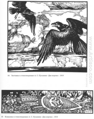 Ilustración para el poema Two Crow Por Alexander Pushkin 1910