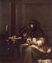 Woman Peeling Apple