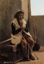 Old Man Duduk Pada Corot S Trunk 1826