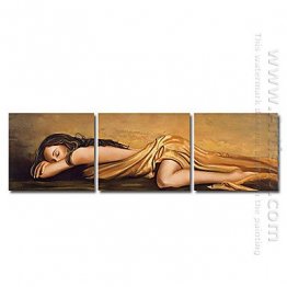 Hand-painted People Oil Painting - Set of 3