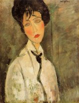 portrait of a woman in a black tie 1917