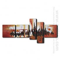 Hand-painted Oil Painting Abstract - Set of 5