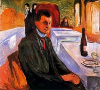 Self Portrait With Bottle Of Wine 1906