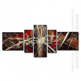 Hand-painted Abstract Oil Painting - Set of 5