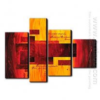 Hand-painted Oil Painting Abstract - Set of 4