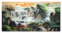 Bergen, waterval - Chinees schilderij