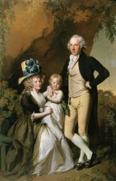 Portrait Of Richard Arkwright Junior With His Wife Mary And Daug