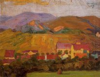 village with mountains 1907