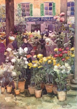 Italienska Flower Market 1898