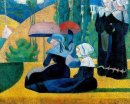 Breton kvinnor med parasoller