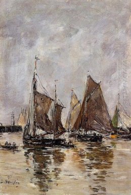 Trouville Sardine Boats Getting Underway 1894