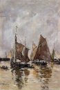 Trouville Sardinha Barcos entrando em andamento 1894