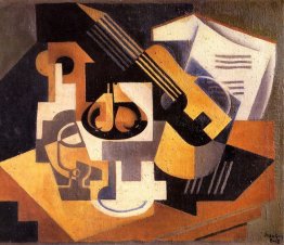 Guitar And Fruit Bowl On A Table 1918