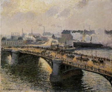 el Pont Boieldieu ruán atardecer brumoso clima 1896