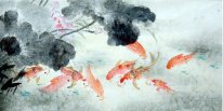 Fish-Lotus - Pittura cinese