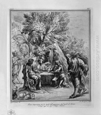 Apparition av änglarna Till Abraham Från L Carracci