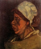 Cabeza de una mujer campesina con el casquillo blanco 1885 3