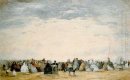 Het strand van Trouville 1865