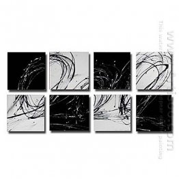 Hand-painted Abstract Oil Painting - Set of 8