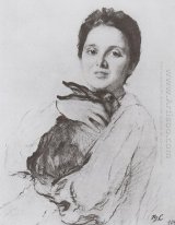 Portrait Of A K Obninskaya avec le lapin 1904