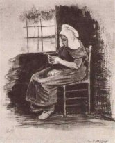 Woman Peeling Potatoes Near A Window 1881