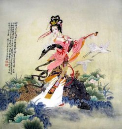 Mooie Dame - Chinees schilderij Mooie Dame - Chinees schilderij