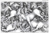 Gruppe von sieben Wild Horses 1534