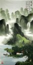 Montanhas e cachoeira - Pintura Chinesa